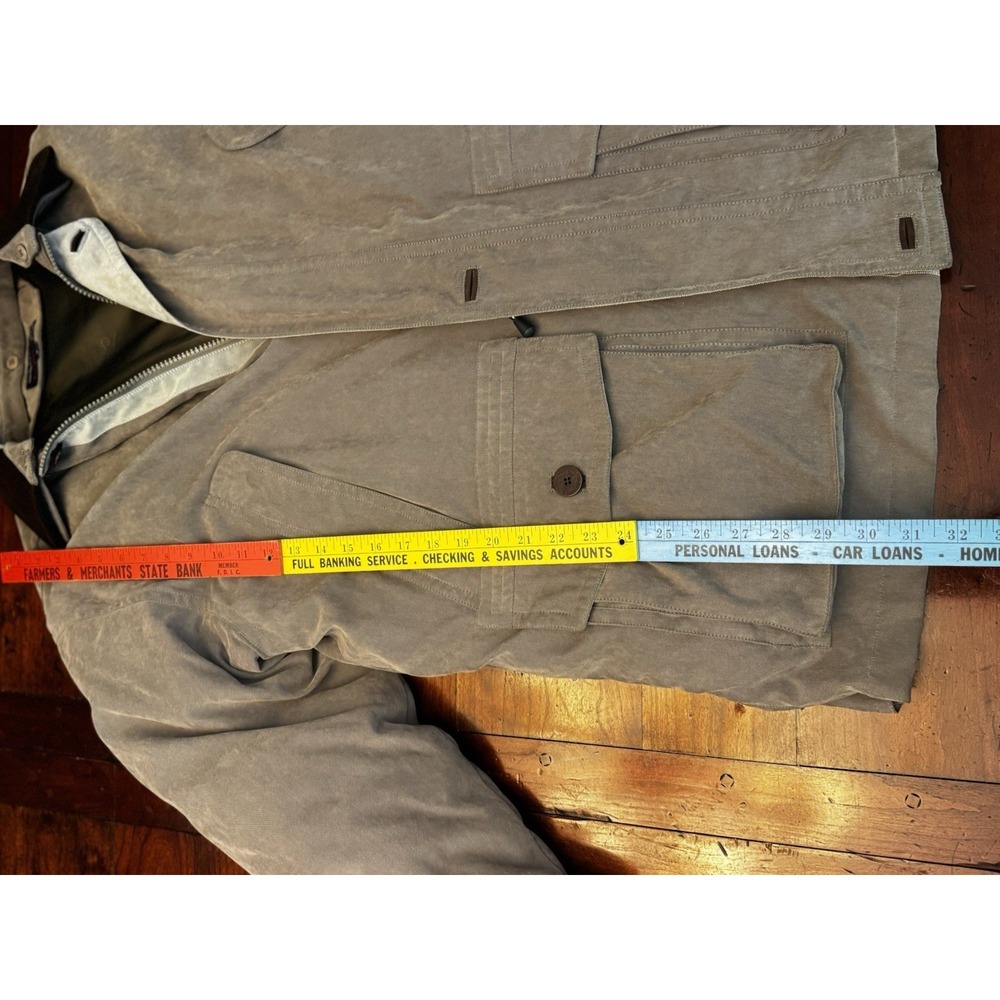 Roundtree & Yorke Men's Large Heavy Lined Barn Chore Jacket Large Brown Khaki - Picture 6 of 7